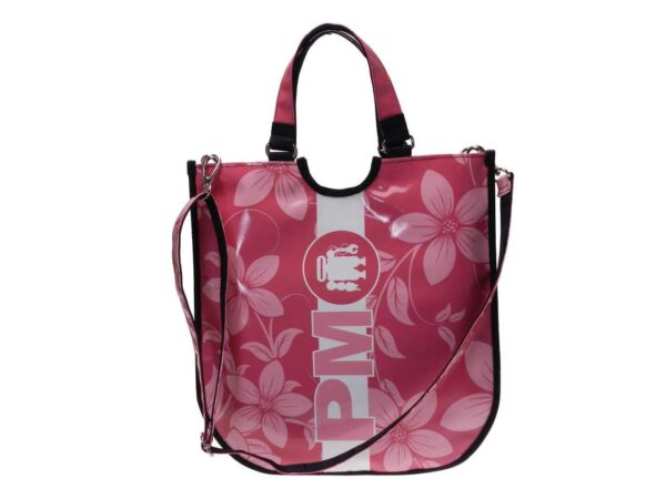 WOMAN'S FLAT BAG PINK WITH ANGELS FANTASY. FLAT MODEL MADE OF LORRY TARPAULIN. - Paul Meccanico