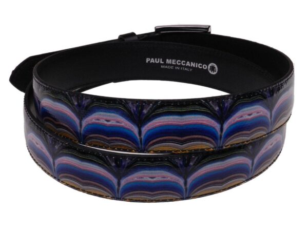 WOMAN'S MULTICOLOUR BELT ABSTRACT FANTASY PAUL MECCANICO MADE OF LORRY TARPAULIN - Unique Pieces Paul Meccanico