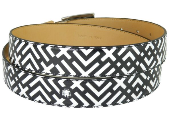 WOMAN'S OR MAN'S BELT PAUL MECCANICO. BLACK AND WHITE OPTICAL FANTASY. - Paul Meccanico