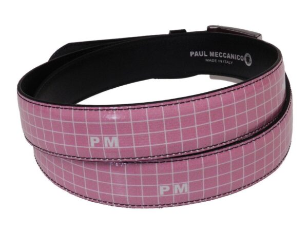 WOMAN'S PINK BELT PAUL MECCANICO MADE OF LORRY TARPAULIN - Unique Pieces Paul Meccanico