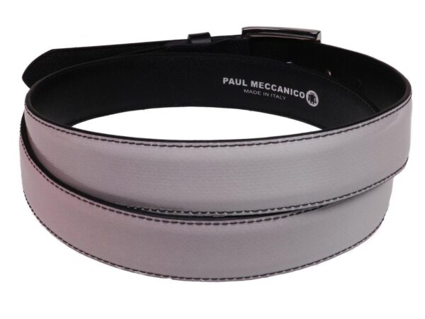WOMAN'S WHITE AND PINK BELT PAUL MECCANICO MADE OF LORRY TARPAULIN - Unique Pieces Paul Meccanico