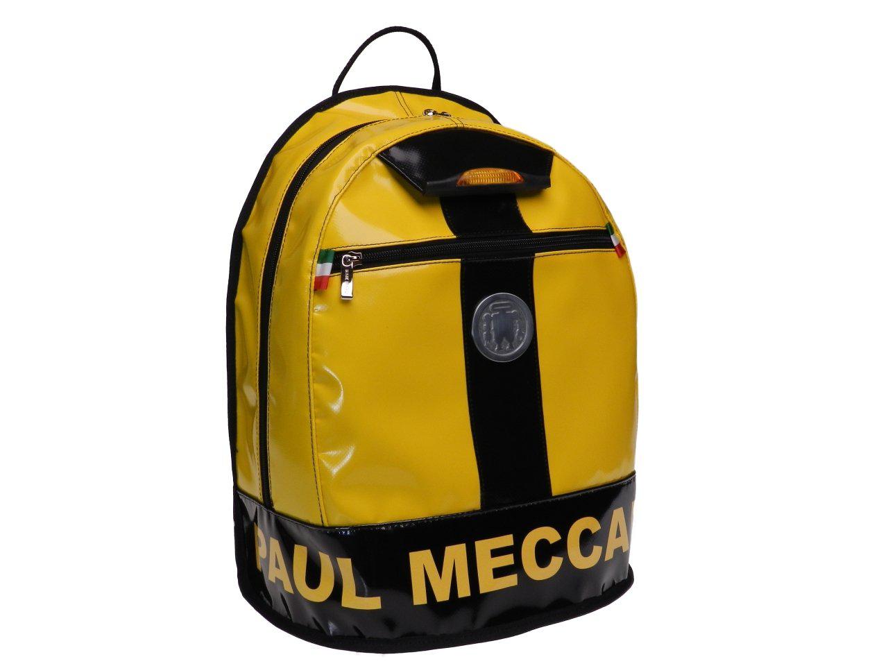 YELLOW AND WHITE BACKPACK PAUL MECCANICO. SUPER MODEL MADE OF LORRY TARPAULIN. - Limited Edition Paul Meccanico