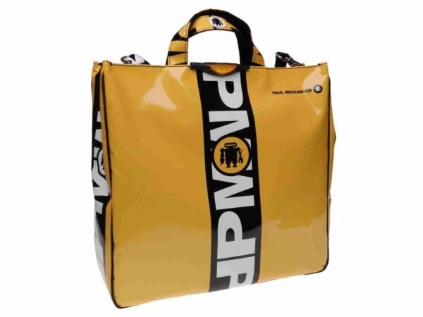 YELLOW MAXI TOTE BAG. AIRSTONE MODEL MADE OF LORRY TARPAULIN. - Unique Pieces Paul Meccanico