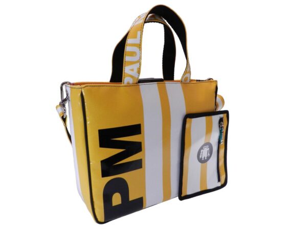 YELLOW TOTE BAG GLAM MODEL MADE OF LORRY TARPAULIN. - Unique Pieces Paul Meccanico